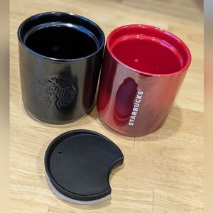 BUNDLE 8 oz Starbucks Double Wall Tumbler Mug- 2 Mugs, 1 Lid